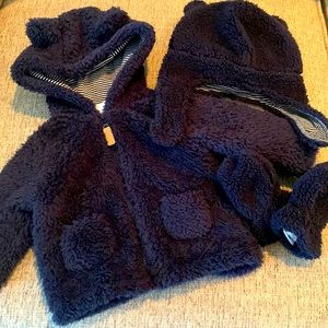 Carter’s infant plush jacket with matching hat and mittens - size 3M / 0-9M